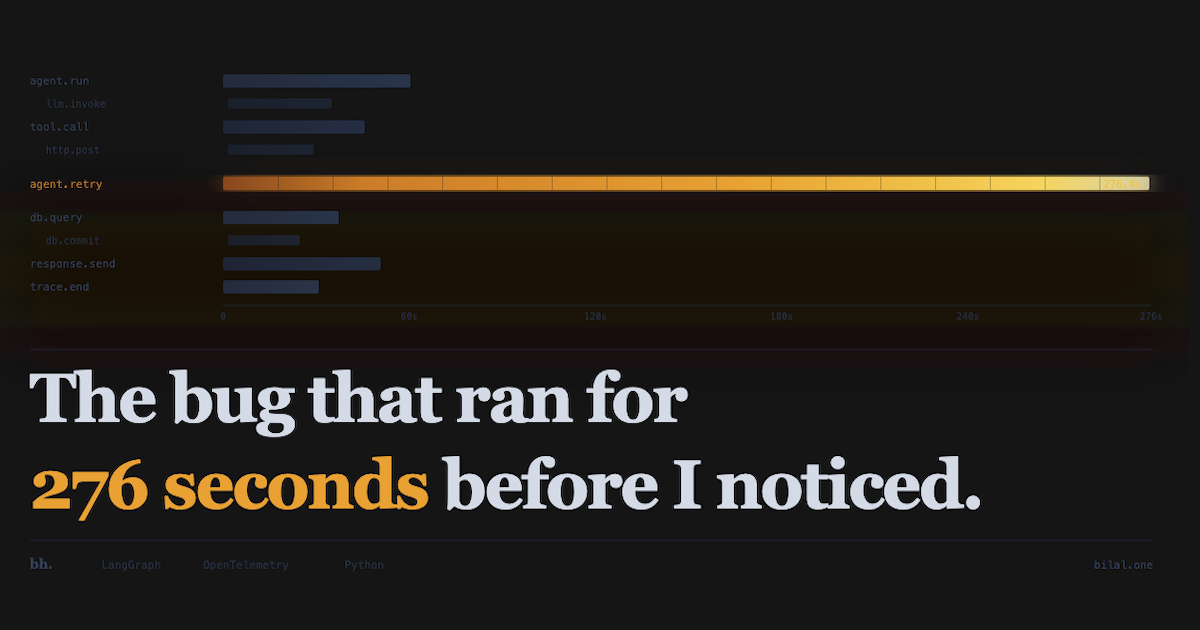 The bug that ran for 276 seconds before I noticed